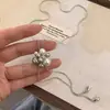Collar Colgante de Gota de Agua de Perla Ajustable, Lujo Ligero, Gama Alta, Estilo Minimalista Único, Cadena para Suéter, Collar Largo para Mujer