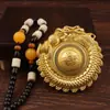 Saco da Sorte Xianglong de Liga Dupla Atrai-Fortuna Portátil Latão Vintage Saco da Sorte Rotativo Portátil Ornamento de Mão