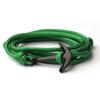 Pulsera de Moda Negra de Estilo Marino con Ancla, Tejida a Mano, Multicapa de Nylon para Hombres y Mujeres