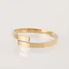 Anillo abierto de acero inoxidable Chihang jewelry para pareja, anillo geométrico simple brillante, acero de titanio chapado en oro coreano para dedo