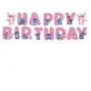 Decoración para Fiesta de Cumpleaños de Pink Stitch Suministros Vajilla Desechable Juego Vasos de Papel Platos de Papel Guirnalda Bolsas de Regalo