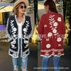 2026 Novo Casaco de Tricô Feminino para Comércio Exterior Transfronteiriço Casaco de Lã com Pelo de Vison Comprimento Médio Jacquard Slim-Fit Cardigã Casaco Suéter