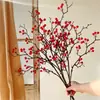 Flor de Granado Flor Artificial Bayas Rojas de Acebo Fruta de la Fortuna Flor Decorativa de Año Nuevo Flor Falsa Adorno Adorno para Arreglo Floral de Sala de Estar Dropshipping