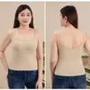 Top tipo camisola de algodón puro, corte holgado, talla grande, con copas incorporadas, color liso, adecuado tanto para llevar solo como debajo de otra prenda, no necesita sujetador.