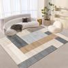 Alfombra geométrica minimalista moderna para sala de estar, venta directa de fábrica, venta al por mayor, alfombra lavable impresa, alfombra completa para el hogar