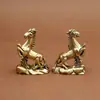 Direto da fábrica: Cavalo de latão com ornamento de nuvem auspiciosa, cavalo de cobre do zodíaco vintage desgastado para sucesso, artesanato de mesa, atacado
