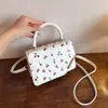 Bolso pequeño cuadrado fresco y dulce para mujer, nuevo bolso de hombro con bloques de color color cereza para verano y otoño 2026, bolso cruzado para el trabajo
