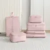 Juego de 6 Bolsas de Almacenamiento para Viajes Transfronterizos, Bolsa de Almacenamiento para Artículos de Tocador y Cosméticos Digitales, Ropa, Zapatos, Equipaje