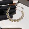 Brilhante ganso amarelo gema amor Colar designer banhado a ouro 18K multi-corte pontiagudo cristal Zircão pêssego coração puxar colar