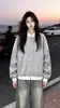 Sudadera con capucha y cremallera de manga larga con lunares y bloques de color, personalidad de nicho moderna americana, chaqueta para mujer, estilo casual de otoño e invierno, top versátil
