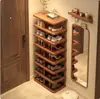 Zapatero Pequeño de Múltiples Niveles para Uso Doméstico, Integrado con la Puerta de Entrada, Ahorrador de Espacio, Modelo 2026, Estante de Almacenamiento Simple para Apartamentos de Alquiler, Plegable