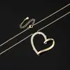 Collar de Corazón Dorado para Mujer Cadena Clavicular de Plata de Ley 925 Collar con Colgante Simple en Forma de Corazón Incrustado con Diamante Moissanita