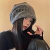 Gorro de lana para mujer, estilo coreano, estilo coreano, con cabeza grande y cálido, para otoño e invierno, con diseño de viento perezoso, para todo tipo de ocasiones.