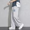 Pantalones de Pierna Ancha Oso Estilo Americano Transfronterizo para Hombre y Mujer Primavera y Otoño Marca de Moda 2024 Sueltos Casuales High Street Pierna Recta Pantalones Deportivos