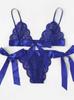 Suministro transfronterizo de lencería sexy europea y americana, ropa interior sexy con lazo grande de tres puntos para mujer, venta al por mayor