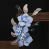 Nuevo horquilla para el cabello azul de cloisonné antiguo sin legado para tocado super hada genial ropa china horquilla accesorios de vestuario antiguo juego completo de horquilla china para el cabello