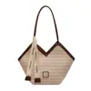 Bolso de paja transfronterizo de gran capacidad para mujer, nuevo bolso de hombro versátil para la playa 2026, bolso tote para vacaciones en la playa y uso diario