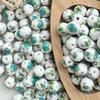 Cuentas de cerámica de porcelana azul y blanca de 10 mm, cuentas redondas, pulsera antigua, cuentas sueltas, accesorios de joyería DIY, horquilla, nuevo material