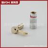 Plug Banana Shell de Alumínio Cotovelo 90 Sem Solda Áudio Áudio 4MM Cobre Banhado a Ouro Plug Banana Curvo Shell de Alumínio