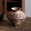 Olla de Cerámica Estilo Silencioso Jarrón Estilo Retro Zen Sala de Té Mesa de Comedor Adornos Cerámica Antigua Arte Hogar de Huéspedes Arreglo de Flores Hidropónico Porcelana