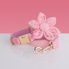 Collar de terciopelo para mascotas Fan ha boss nuevo lindo lazo de flor traje de cuerda de tracción letras láser
