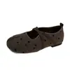 Zapatos Mary Jane de estilo coreano 2026 de lunares, versátiles para el trabajo, de punta fina, con diseño de tira cruzada y característica interna para aumentar la altura, para mujer