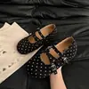 Zapatos Mary Jane bajos para mujer, nueva colección otoño 2026, de suela plana, punta redonda, versátiles, con lazo y diseño de lunares, en estilo preppy