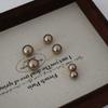 Pendientes de perla marrón dorado moca para mujer, plata S925, ligeros, de lujo, elegantes, de alta gama, 2024, nuevos