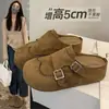 Sandalias planas estilo Birkenstock de suela gruesa para mujer, nueva colección otoño 2026, que aumentan la altura, fáciles de poner, diseño retro, adecuadas para uso en exteriores
