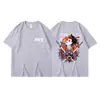 2024 Novo Estilo Masculino e Feminino Estampa de Letras Diabo Gola Redonda Blusa Nova Marca Japonesa Retrô Casual Manga Curta Camiseta