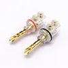 Plugue Banana Serrilhado Banhado a Ouro Cobre de Alta Qualidade Cabeça Banana de Cristal para Áudio Hifi Alto-Falante Conector Sem Solda