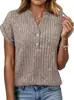 Camiseta Informal de Manga Murciélago Corta con Cuello en V y Canalé Cepillado para Mujer, Comercio Transfronterizo Europeo y Americano de Amazon, Primavera/Verano 2026