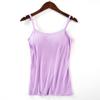 Camisola modal de talla grande para mujer, copa fija con almohadilla para el pecho, ropa interior fina para mujer