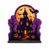Adornos de escritorio de madera con temática de Halloween lindos y transfronterizos, con forma de calabaza, para repisa de ventana del hogar y decoraciones navideñas