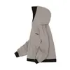 Sudadera con Capucha de Diseño Minimalista de Nicho Bloques de Color Doble Capa Otoño Invierno Europeo y Americano Oversize Manga Larga Empalmada Falsa de Dos Piezas
