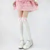 Calcetines Tobilleros de Encaje con Lazo Calcetines Blancos Dulces JK Hasta la Rodilla Calcetines de Algodón Apilados Calcetines de Encaje Estilo Japonés Lolita de Media Pantorrilla