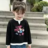 Camiseta elegante de manga larga para niña, nuevo modelo de primavera y otoño, con textura de gofre, efecto de dos piezas, top básico versátil y moderno para niños mayores