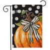 Bandera de jardín de doble cara de lino con diseño de calabaza de bienvenida para Acción de Gracias, otoño cálido, decoración de patio