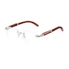 Gafas de sol Retro de Madera con Patillas Transfronterizas para Hombre, Gafas de Sol Cuadradas Metálicas sin Marco para Mujer, Gafas con Bloqueo de Luz Azul