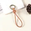 Llavero colgante de cuerda de cuero hecho a mano vintage colgante tejido cuerda para llaves de coche de piel cordón para billetera muñequera corta