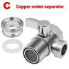 Adaptador de válvula de tres vías con separador de agua de 4 puntos, boquilla de grifo, válvula de agua de derivación, adaptador de grifo de lavabo