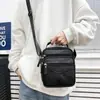 Bolso de hombro de cuero para hombre, bolso cruzado vertical de negocios, bolso de cuero genuino, bolso cruzado pequeño elegante y de alta gama para hombre