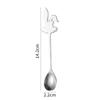 Coelho bebê aço inoxidável 304 colher de café desenho animado colher para misturar mel colher de sorvete colher de sobremesa colher pequena