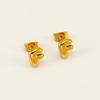 Moda Europea y Americana Sencillos y Elegantes Pendientes de Acero de Titanio Acero Inoxidable Chapado en Oro de 18K Pendientes Mini de Letras de Burbuja para Mujer