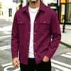 Jaqueta masculina de malha waffle com lapela, marca independente transfronteiriça, cardigã casual de manga comprida, cor sólida, para primavera e outono, estilo workwear
