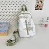Bolso de Pecho con Graffiti de Tinta a la Moda Estilo Japonés Ins Simple Versátil Gran Capacidad Estilo Fresco para Niña Bolso Cruzado de un Hombro Moderno