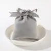 Elegante Moño de Cinta de Satén Bolsillo con Cordón de Felpa Bolsa de Almacenamiento de Joyas Antiarañazos Bolsita para Joyas con un Acabado de Alta Gama