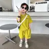 Traje de camiseta de manga corta de verano para niños Traje para niños de jardín de infantes Conjunto de dos piezas de verano para niños de 3 años