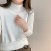 Suéter de Veludo Feminino Outono e Inverno 2025 Novo Camisa Quente Espessa para Camada Interna Top de Veludo Gola Alta Média Tudo-Em-Um Atacado