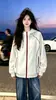 Sudadera con capucha de estilo coreano, moderna y única, para primavera/otoño, nuevo top casual con un diseño elegante, chaqueta deportiva con cremallera, holgada y transpirable